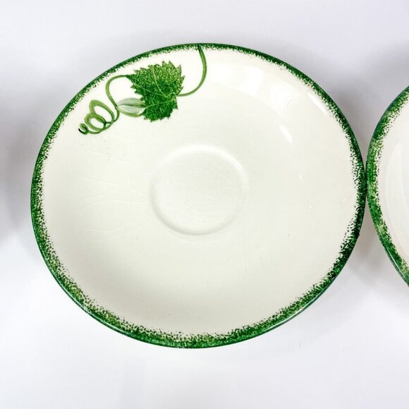 Poole Pottery Green Leaf Breakfast Cup and Saucer 2 sets - Picture 2 of 13